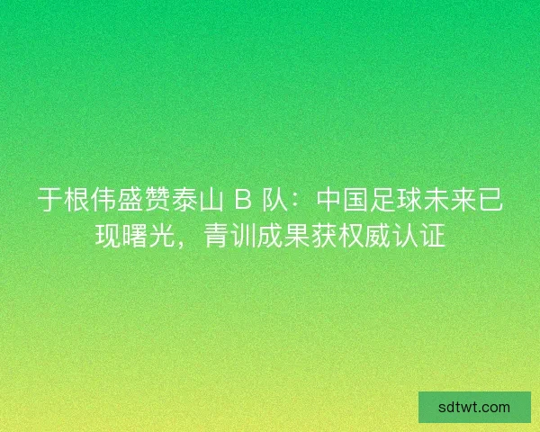 于根伟盛赞泰山 B 队：中国足球未来已现曙光，青训成果获权威认证